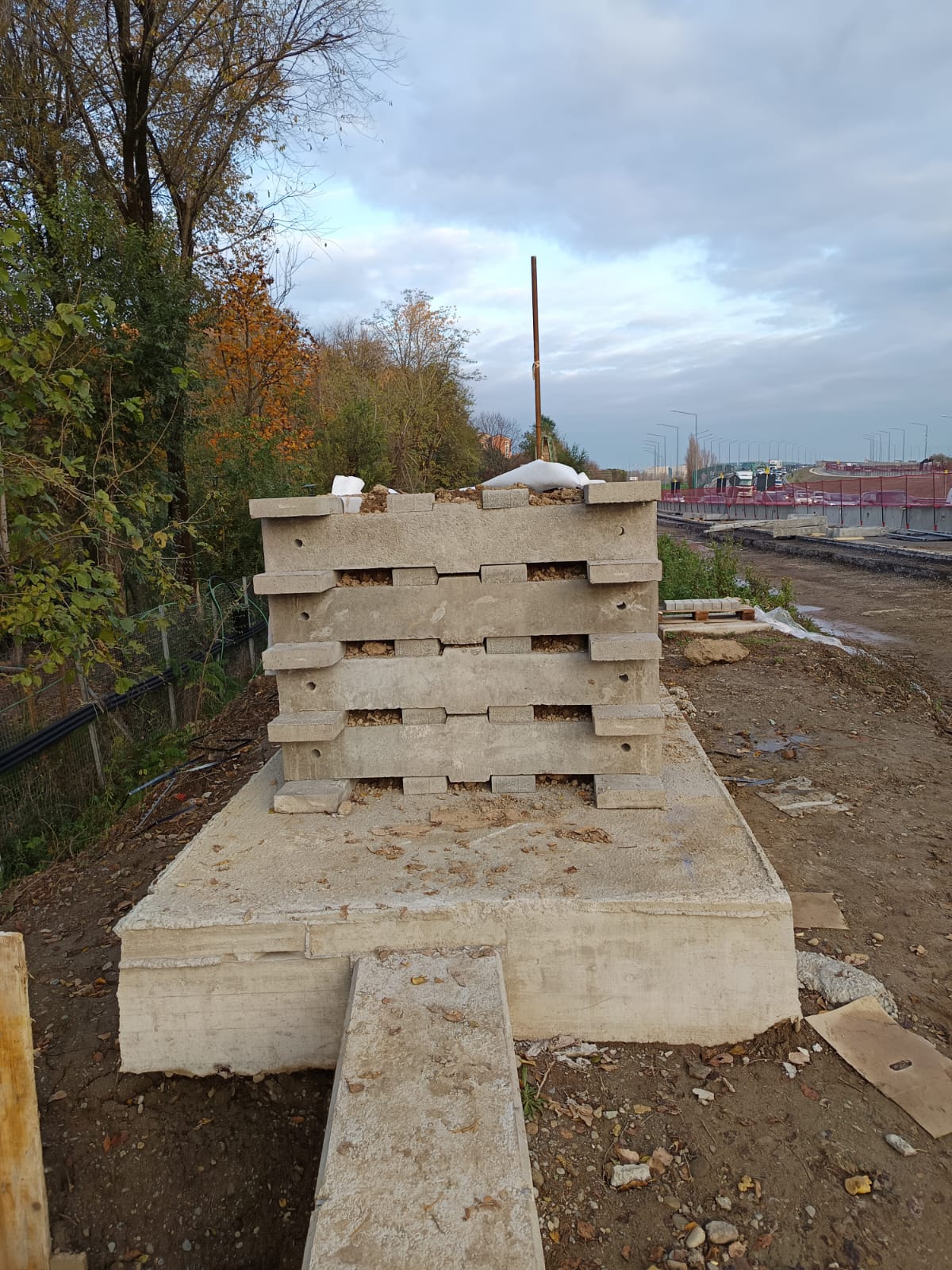 Barriera antirumore in cls prefabbricato - dettaglio